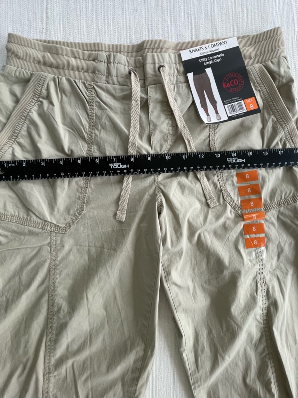 KHAKIS & COMPANY Classic Apparel Utility Convertable Length Capri Women Size 8 - Picture 11 of 16